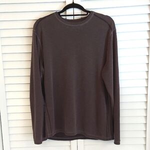 Tommy Bahama Crewneck, Size L, Gray, Longsleeve, Waffleknit. Lightweight, Tencel